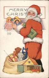 Santa Delievering Dolls as Presents Santa Delievering Dolls as Presents