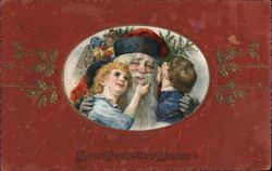Santa and Two Children Santa Claus Postcard Postcard