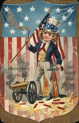"Oh Where Treads The Foot That Would Falter For Thee?" Patriotic Postcard Postcard