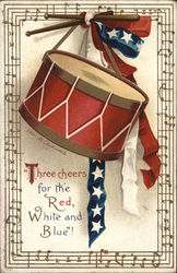 "Three Cheers For the Red, White, And Blue" Postcard