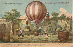 Chocolat Lombart Advertisement - "La Navigation Aeriene" Postcard