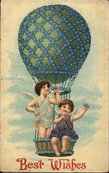 Angels in a Hot Air Balloon Postcard