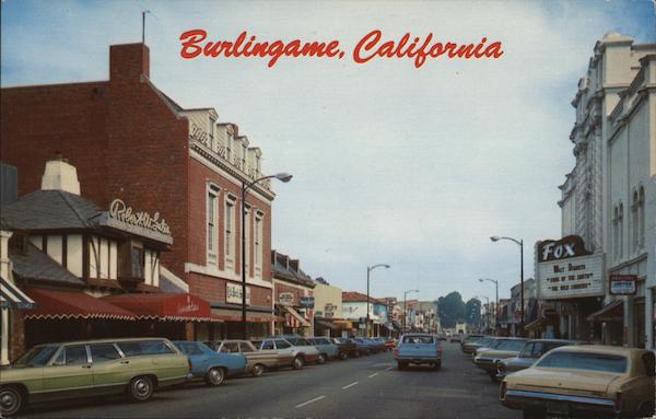 Looking East on Burlingame Ave. California