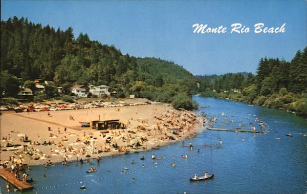 Monte Rio Beach On The Russian River California Postcard Monte Rio Beach On The Russian River