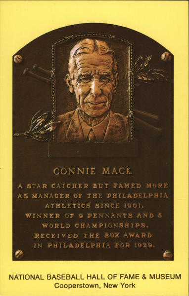 Plaque of Connie Mack - National Baseball Hall of Fame and Museum Cooperstown New York