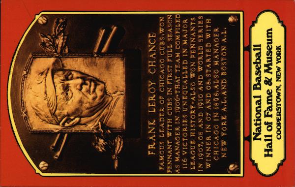 Frank Leroy Chance Plaque Cooperstown New York