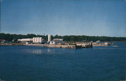 Viewing Washington Island Docks from Ferry Postcard