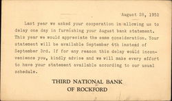 Third National Bank of Rockford Illinois Postcard Postcard Postcard