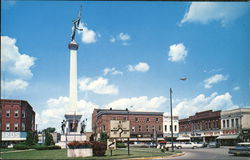 Civil War Monument and Square Angola, IN Postcard Postcard Postcard