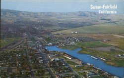 Aerial view of Suisun and Fairfield Postcard