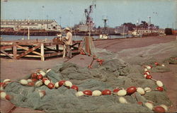 Fish Nets on the Pier at Dock #1 Port Hueneme, CA Postcard Postcard Postcard