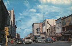 Looking North on South Michigan Street at Downtown Postcard