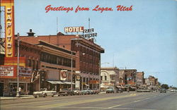 Greetings from Logan - Main Street Utah Postcard Postcard Postcard