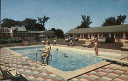 Pool Area, Kyes Motel Skowhegan, ME Postcard Postcard Postcard