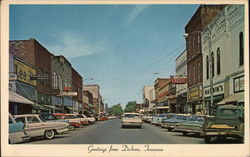 Business Section, Looking North Dickson, TN Postcard Postcard Postcard