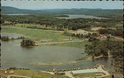 Aerial View of Town, Panther Pond in Background Postcard