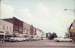 Looking Along Main Street Postcard