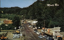 View of Town with Forest Postcard