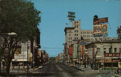 View of Central Avenue from Santa Fe Overpass Albuquerque, NM Postcard Postcard Postcard