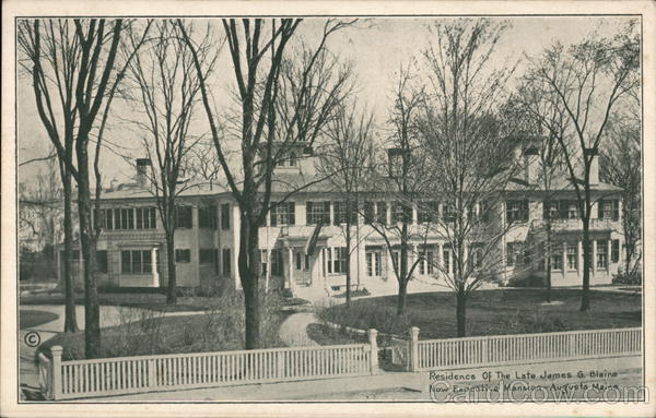 Residence of the Late James G. Blaine, Now Executive Mansion Augusta Maine