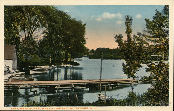 Lake Wentworth, Mast's Landing Wolfeboro, NH Postcard