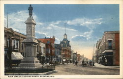 Main Street, Looking North Elkhart, IN Postcard Postcard Postcard