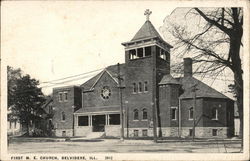 First M. E. Church Belvidere, IL Postcard Postcard Postcard