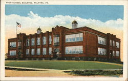 Street View of High School Building Postcard