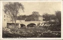 Ossipee River and Bridge Postcard
