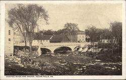 Ossipee River and Bridge Kezar Falls, ME Postcard Postcard Postcard