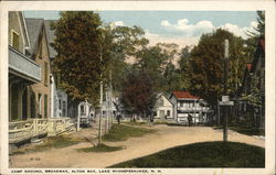 Camp Ground, Broadway, Alton Bay Postcard
