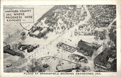 Flood at Springfield Showing Abandoned Jail Massachusetts Postcard Postcard Postcard