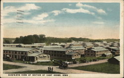 Bird's Eye View of Section of Camp Dodge Postcard