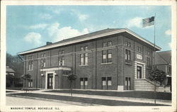 Masonic Temple Rochelle, IL Postcard Postcard Postcard