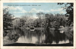 Scene in Pierre Pauquette Park Portage, WI Postcard Postcard Postcard