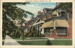 Sidewalk View of Residential Section Postcard
