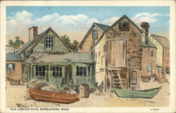 Old Lobster Huts Marblehead, MA Postcard Postcard Postcard