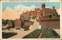 R. B. Mellon Residence, Beechwood Boulevard Pittsburgh, PA Postcard Postcard Postcard