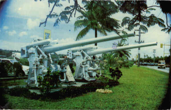 Two Japanese Antiaircraft Guns Guam Military