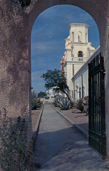 The Patio and Towers of Mission San Xavier Del Bac Tucson Arizona