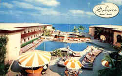 The Sahara Hotel Collins Avenue Postcard