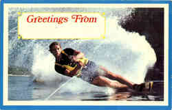 Waterskiing in Texas Postcard
