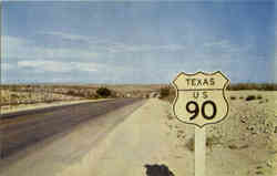 U. S. 90 between Sanderson and Del Rio Scenic, TX Postcard Postcard