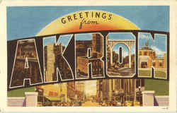 Greetings From Akron Postcard