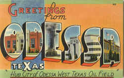 Greetings From Odessa Texas Postcard Postcard