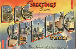 Greetings From Big Springs Texas Postcard Postcard