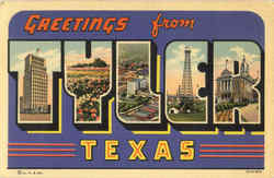 Greetings From Tyler Texas Postcard Postcard