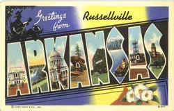 Greetings From Russellville Arkansas Postcard Postcard