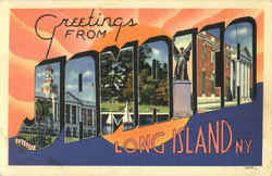 Greetings From Jamaica, Long Island New York Postcard Postcard