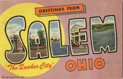 Greetings From Salem Ohio Postcard Postcard